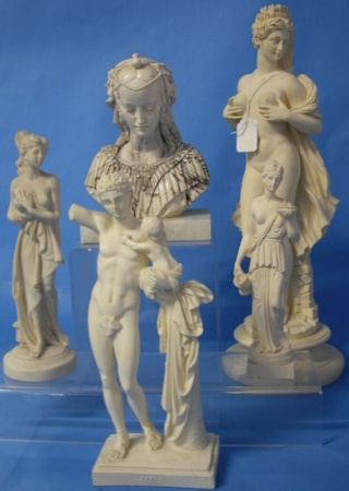 Appraisal: Resin sculptures comprising Italian creek mathology Figures and Bust of