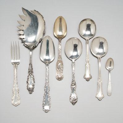 Appraisal: pieces sterling flatware Gorham Luxembourg macaroni server other patterns include