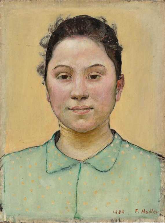 Appraisal: HODLER FERDINAND Bern - Geneva Savoyard peasant girl Oil on