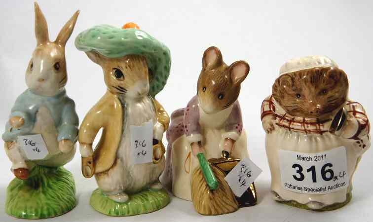 Appraisal: Beswick Beatrix Potter Mrs Tiggywinke Hunca Munca Sweeping Benjamin Bunny