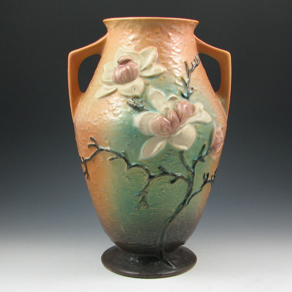 Appraisal: Roseville Magnolia - Vase Roseville brown Magnolia vase Marked Roseville