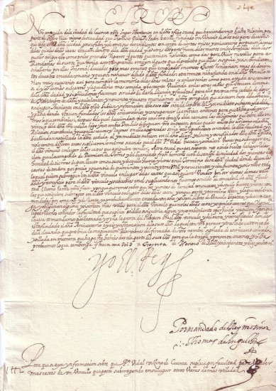 Appraisal: PHILIP III KING OF SPAIN Document Signed Yo El Rey