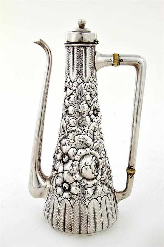 Appraisal: Gorham sterling coffeepot Rhode Island dated floral chased and lotus