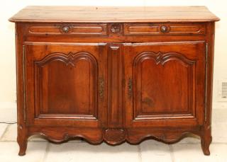 Appraisal: COUNTRY FRENCH WALNUT SERVER COUNTRY FRENCH WALNUT SERVER H L