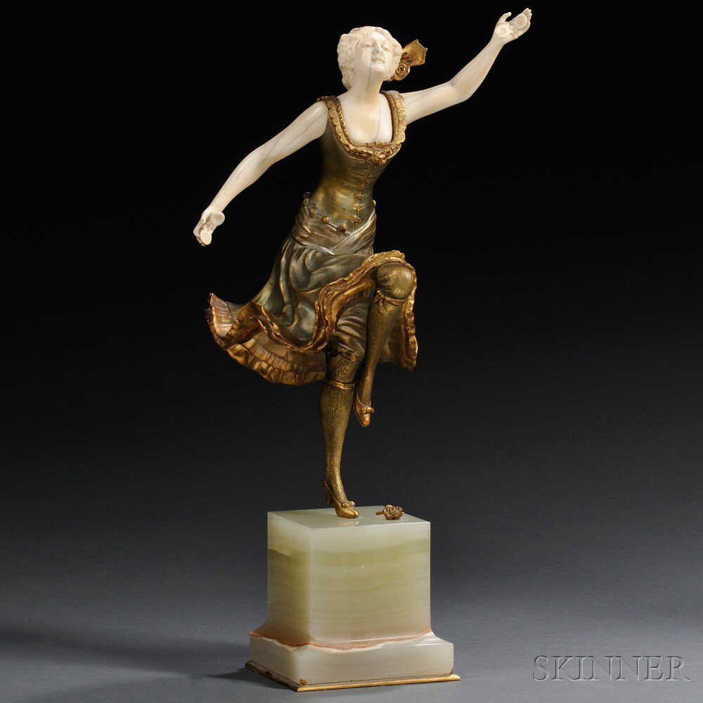 Appraisal: After Henri Fugere French - Bronze and Ivory Figure of