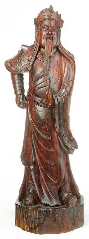 Appraisal: Large Chinese Carved Figure of Immortal Elder th century rosewood