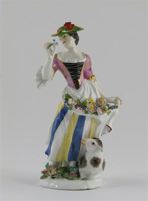 Appraisal: A Meissen figure of a shepherdess after a model by