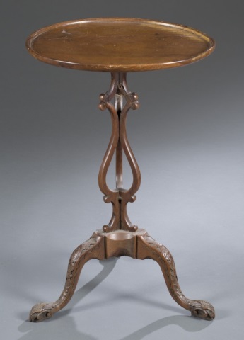 Appraisal: George II or Later Candle Stand Mahogany Curved three-scroll base