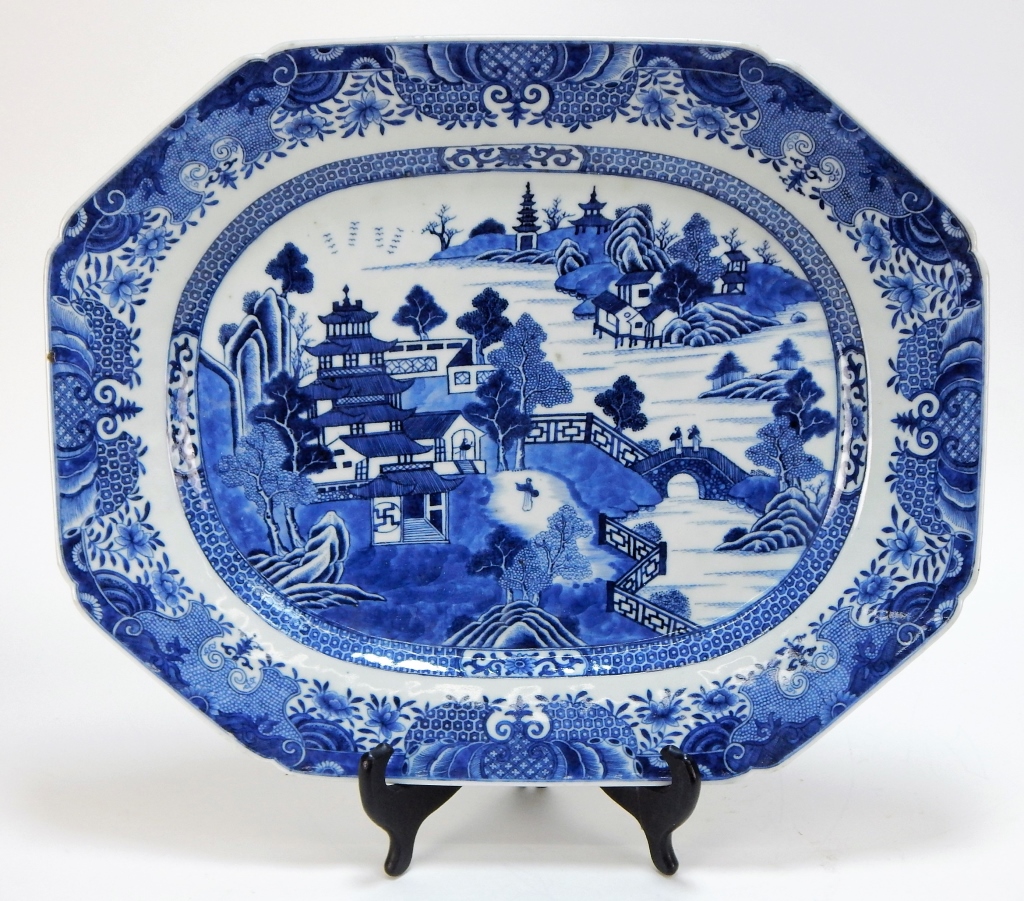 Appraisal: CHINESE NANKING BLUE AND WHITE PORCELAIN PLATTER China th CenturyExceptional