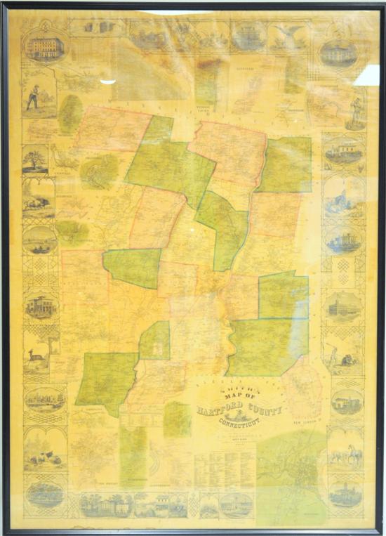 Appraisal: Hartford County wall map ' height x ' '' width