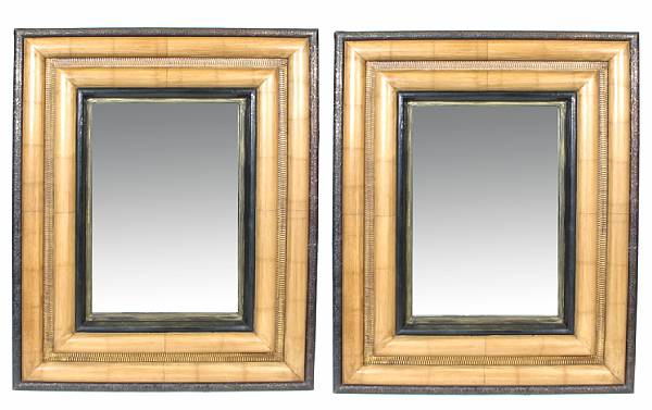 Appraisal: A pair of bamboo style beveled glass mirrors height in