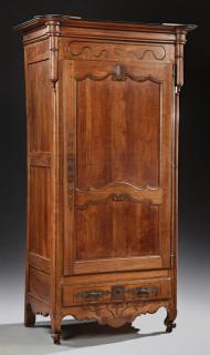 Appraisal: French Louis XV Style Carved Inlaid Cherry Bonneti French Louis