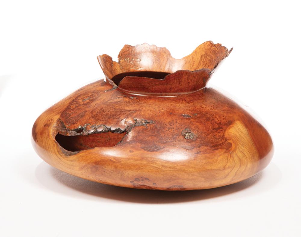 Appraisal: Naturalistic Cherry Burlwood Vessel by David L Pulitzer American b