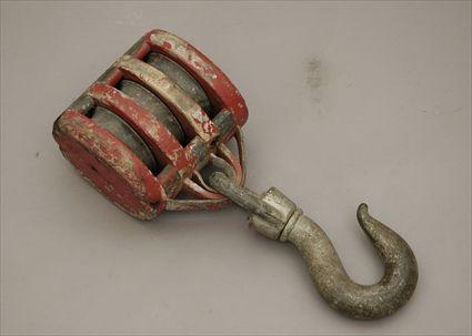 Appraisal: Red-Painted Pulley