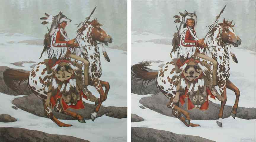 Appraisal: BEVERLY BEV DOOLITTLE TWO COLOR LITHOGRAPH California born titled ''Guardian