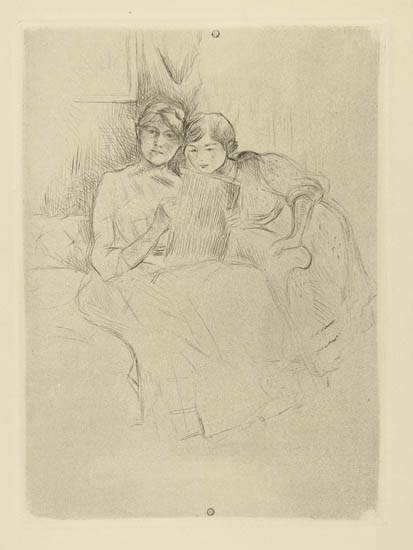 Appraisal: BERTHE MORISOT Berthe Morisot dessinant avec sa fille Drypoint x