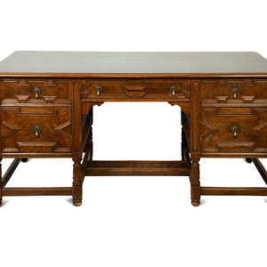 Appraisal: A Charles II Style Oak Desk First Half th Century