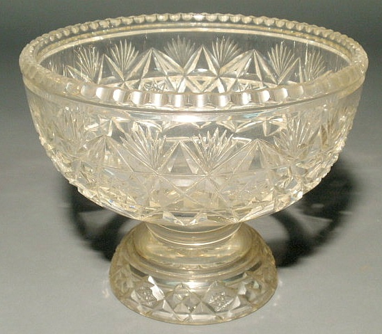 Appraisal: Cut crystal centerpiece bowl signed Stuart h x dia