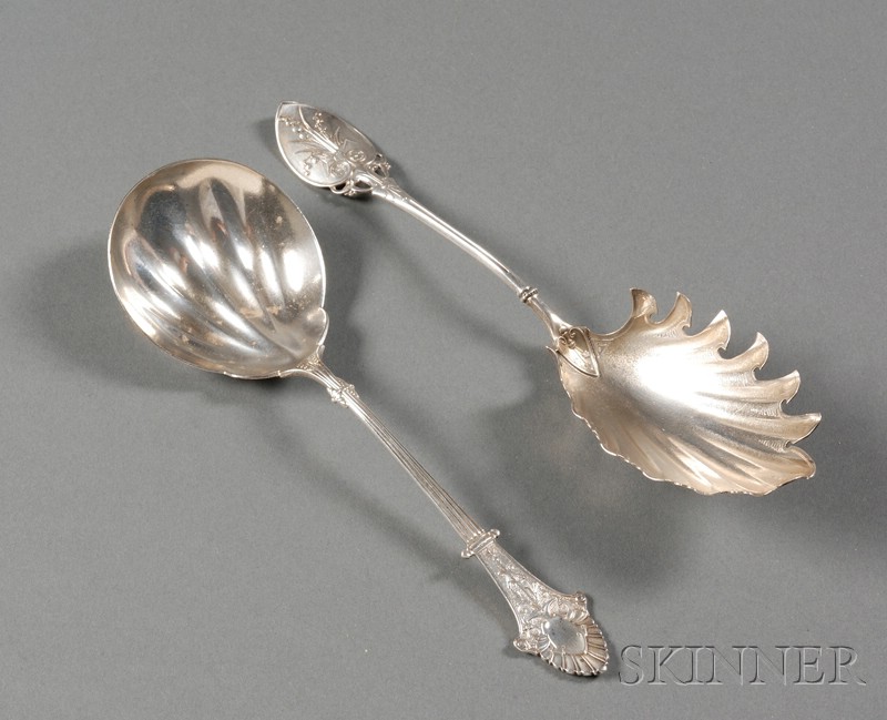 Appraisal: Two Gorham Sterling Serving Spoons c comprising a Lily pattern