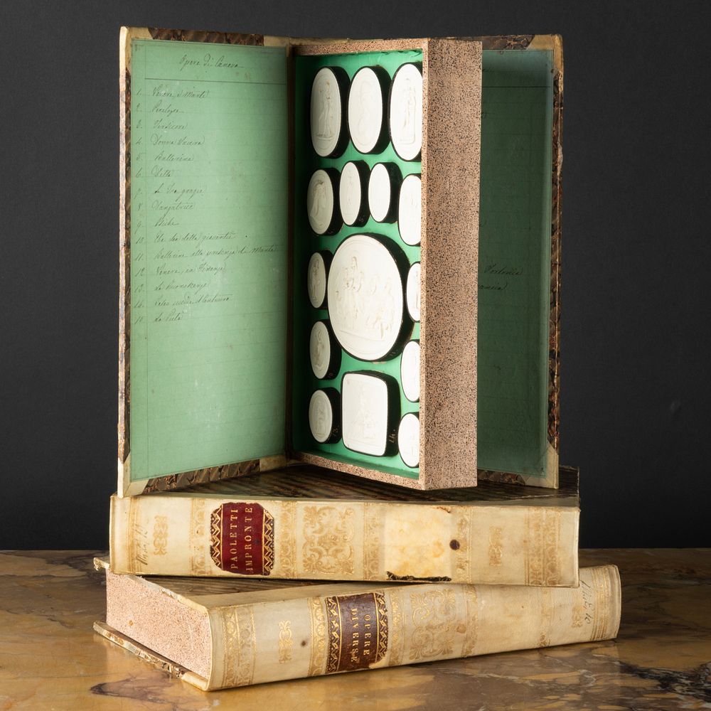 Appraisal: Three Volumes of Paoletti's Plaster Cameos Rome Presented in parchment-bound