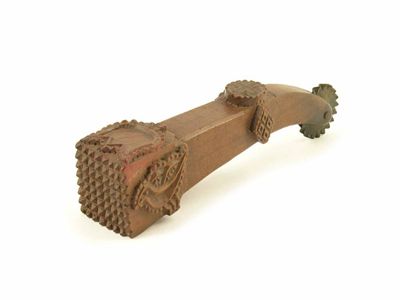 Appraisal: A th century sycamore love token pie crimper carved a