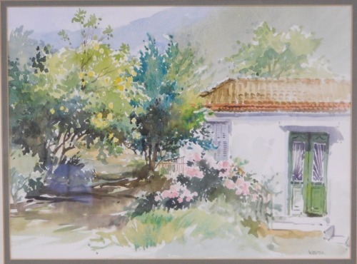 Appraisal: David Weston - Cottage in Kioni watercolour signed titled verso