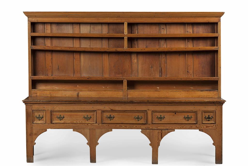 Appraisal: GEORGE III AND LATER PINE DRESSER TH CENTURY WITH ALTERATIONS