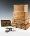 Appraisal: ADVERTISING BOXES - Lot of five late th C wooden