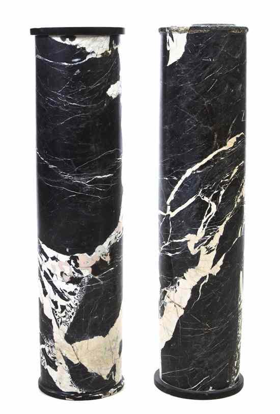 Appraisal: A Pair of Marble Pedestals of cylindrical form Height inches