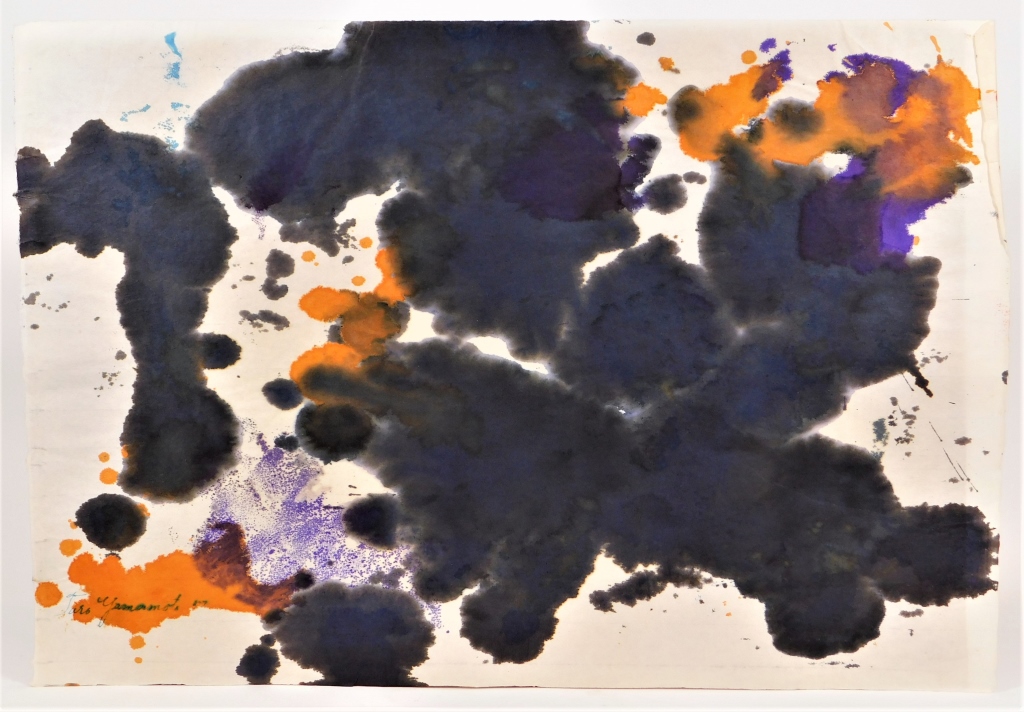 Appraisal: TARO YAMAMOTO ABSTRACT EXPRESSIONIST WC PAINTING California Connecticut New York