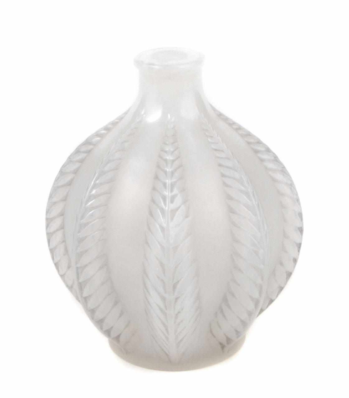 Appraisal: An R Lalique opalescent glass vase Malines Marcilhac model introduced