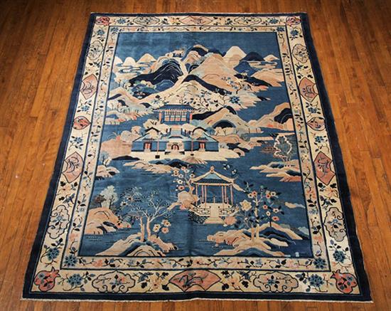 Appraisal: Peking Rug Second Quarter th Century Blue ground depicting floral