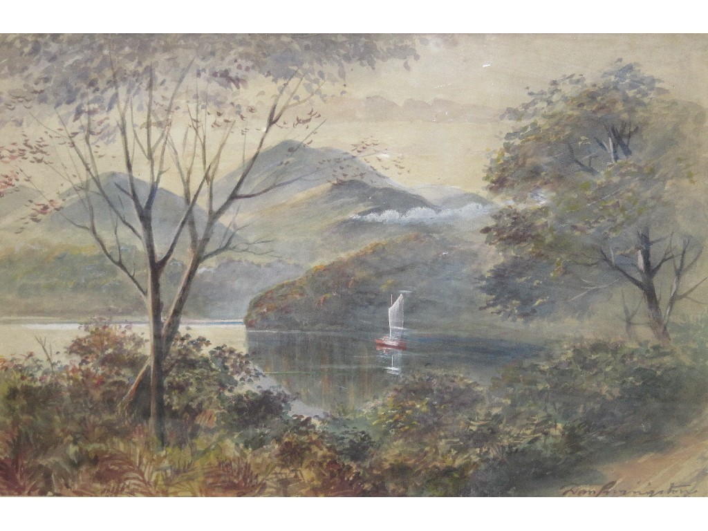 Appraisal: DAN LIVINGSTONE Watercolour loch scene signed and dated