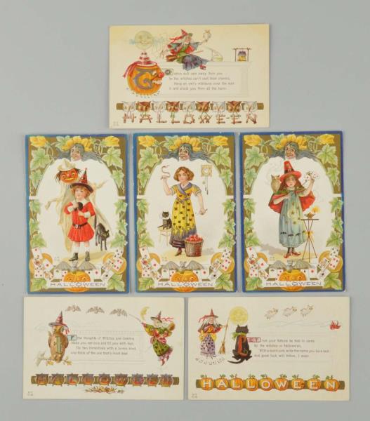 Appraisal: Lot Of Nash Halloween Postcards This lot contains six cards