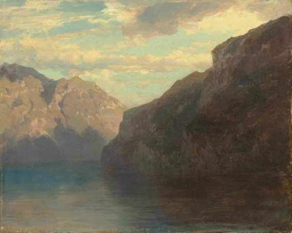 Appraisal: CALAME ALEXANDRE Vevey - Menton Mountain lake Oil on canvas