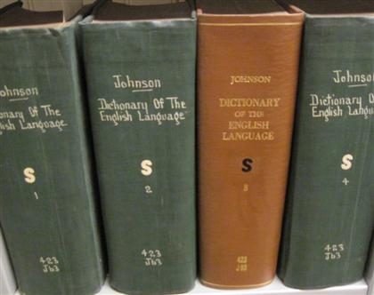 Appraisal: vols Johnson Samuel A Dictionary of the English Language Phila