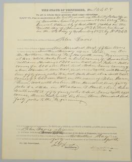 Appraisal: Gov James K Polk Signed Land Grant May James K