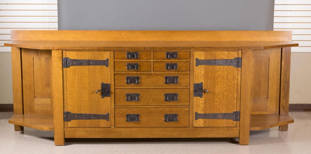 Appraisal: STICKLEY OAK 'COLUMBUS AVENUE' SIDEBOARD Mission Collection model - L