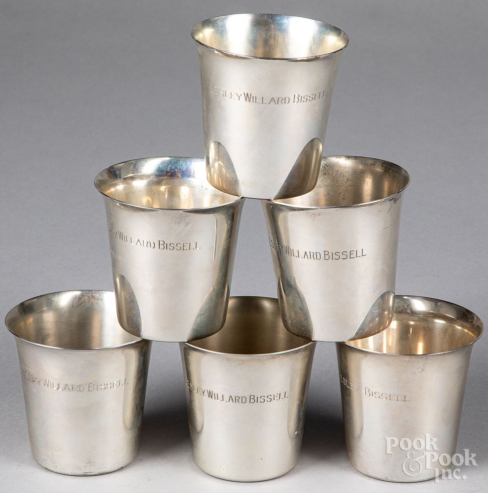 Appraisal: Six International sterling silver julep cups Six International sterling silver