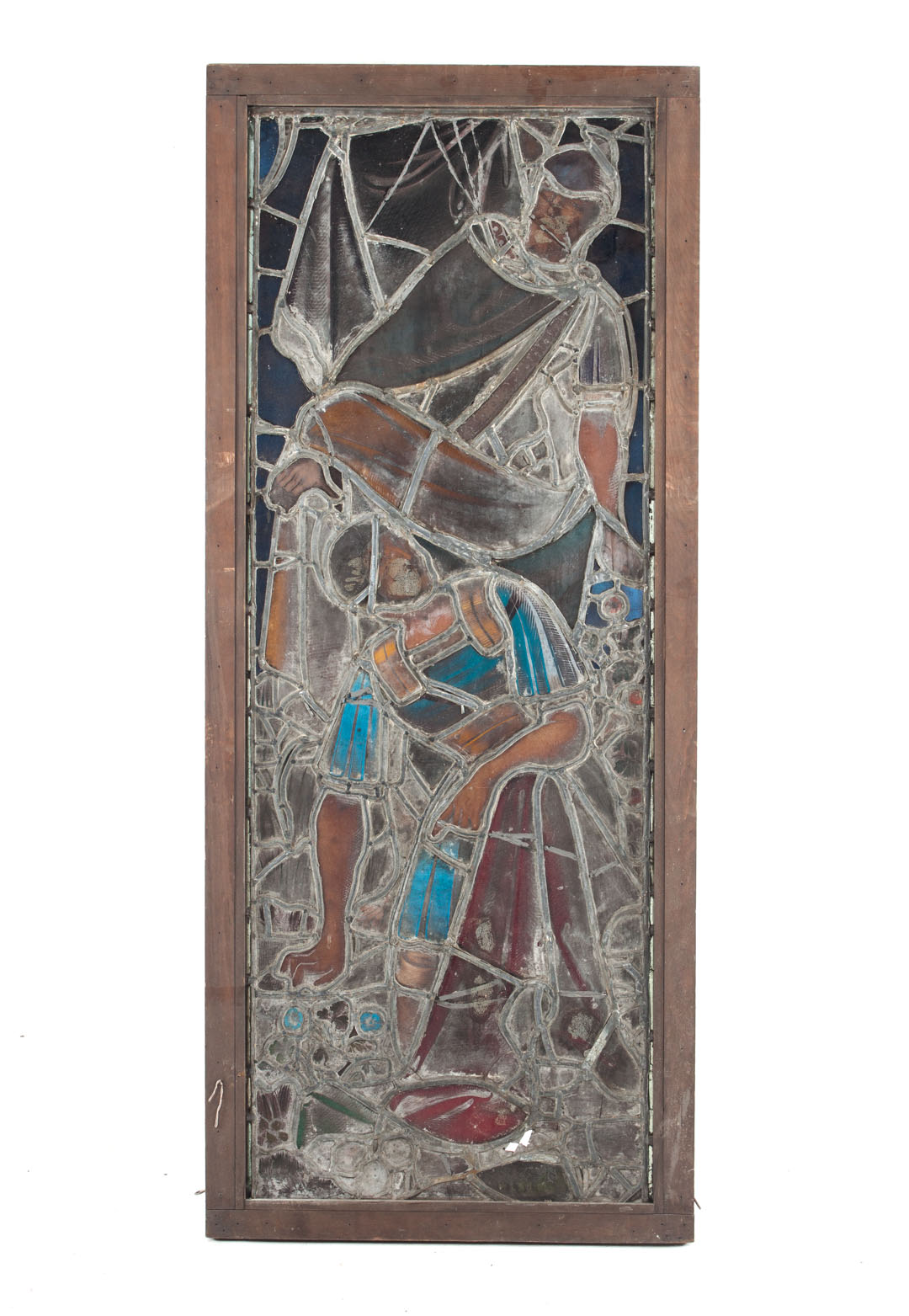 Appraisal: Ecclesiastical stained glass window late th century depicting Roman soldiers