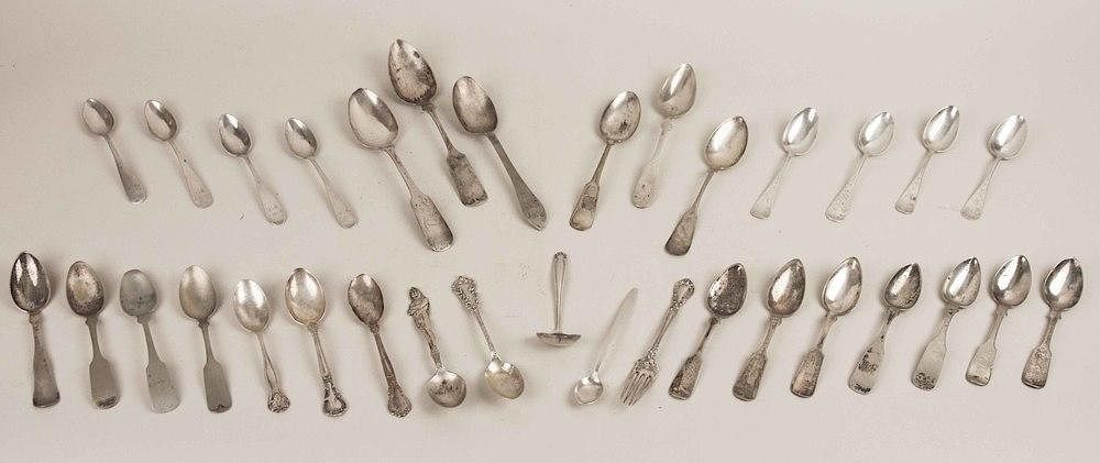 Appraisal: Assorted Silver Spoons Twelve assorted sterling spoons one sterling fork