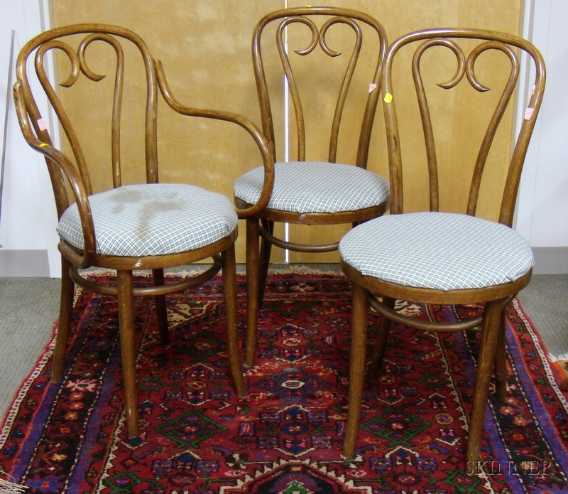 Appraisal: Bentwood Armchair and a Pair of Side Chairs