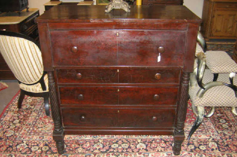 Appraisal: AMERICAN TH CENTURY MAHOGANY CHEST Rectangular top over a deep