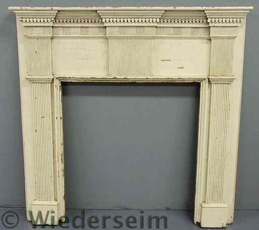 Appraisal: Fine Federal mantelpiece c with dentil and matchstick carved detailing