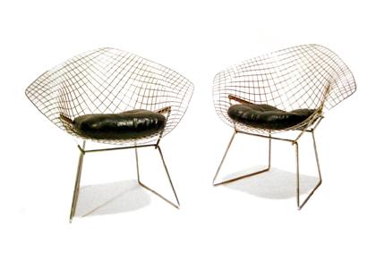 Appraisal: Two diamond chairsharry bertoia - for knoll inc