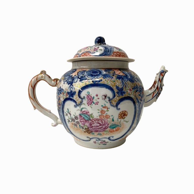 Appraisal: Blue White Chinese Export Porcelain Tea Pot Blue White Chinese