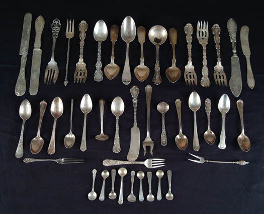 Appraisal: -PIECES OF MISCELLANEOUS STERLING FLATWARE Including salad forks spoons knives