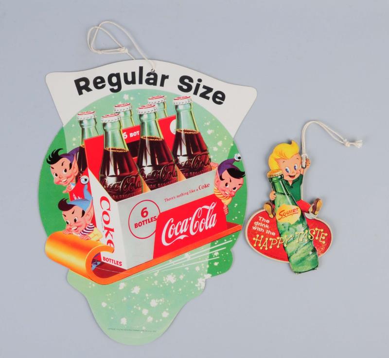 Appraisal: Lot Of Squirt Coca-Cola Cut-Out Fan Pulls Little to no