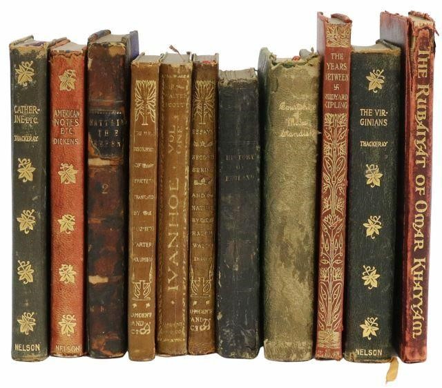 Appraisal: lot of Diminutive leather-bound books th th c some with