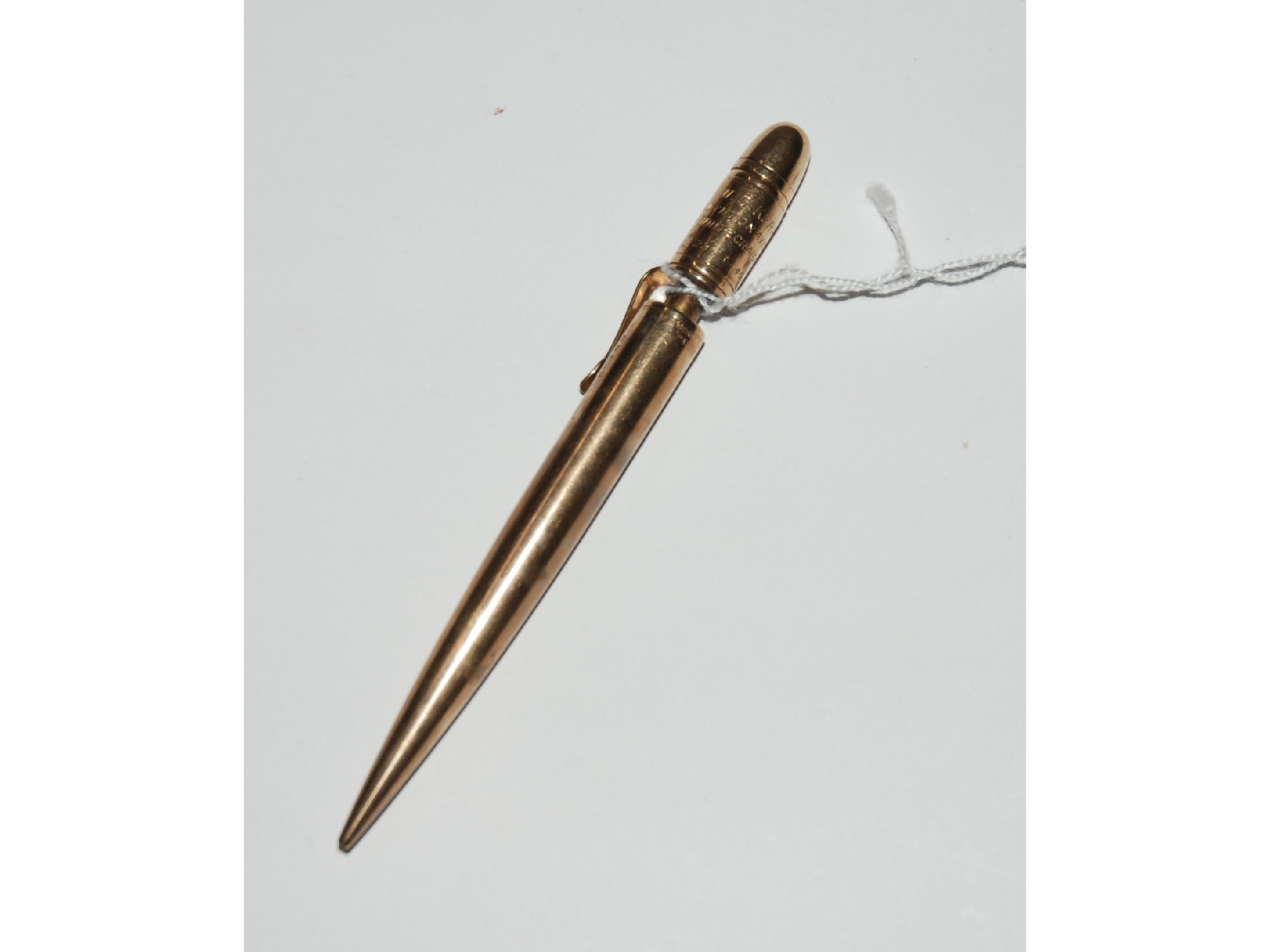 Appraisal: A ct gold cased Mordan Everpoint propelling pencil with inscription